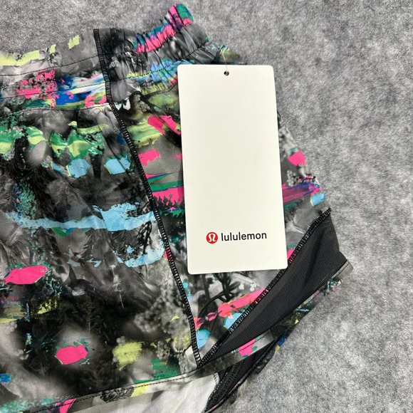 New Lululemon Hotty Hot Shorts Low-Rise Lined 2.5" PADM/GGRE Paint Strokes 8 10 - Picture 4 of 9